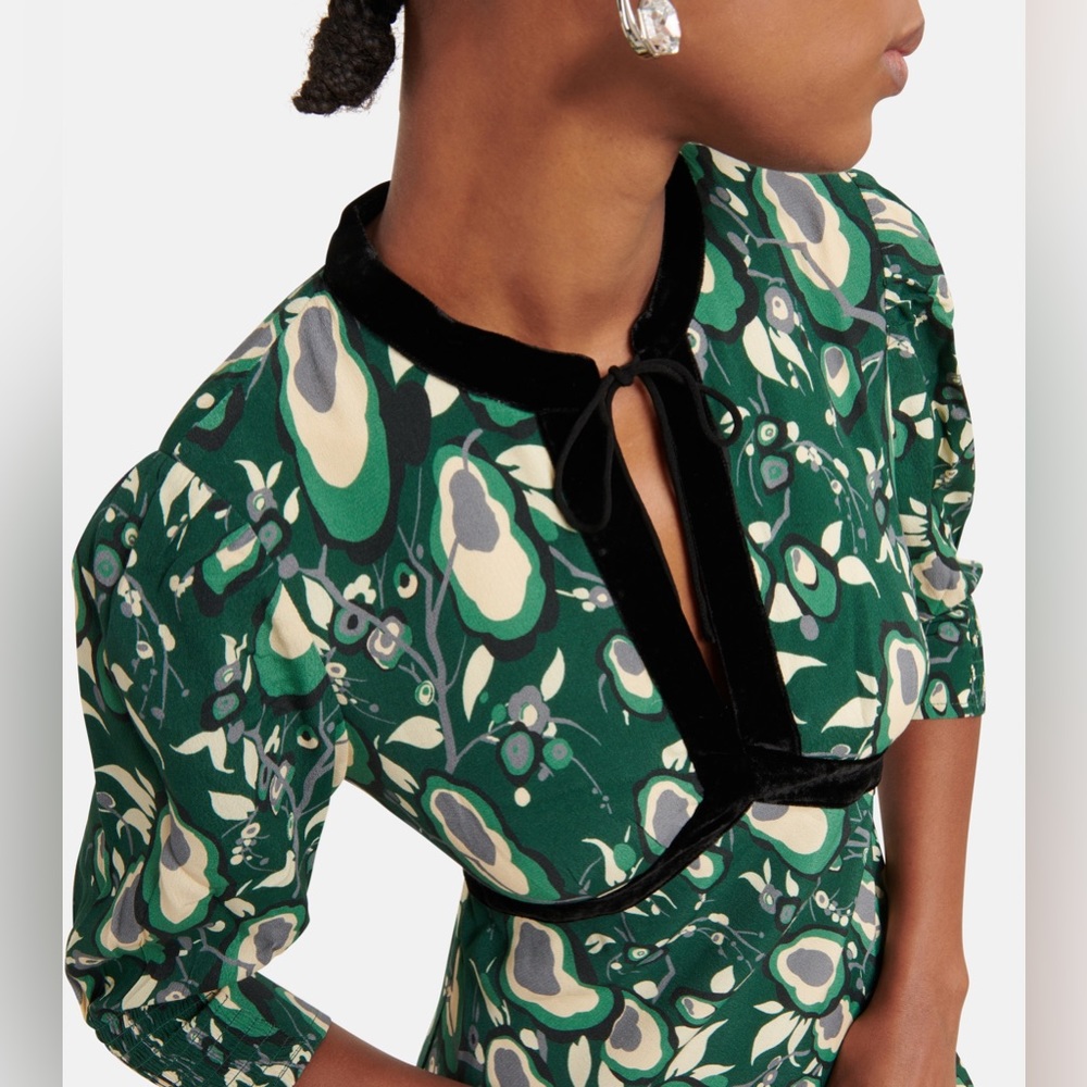 RIXO Green and Black Midi Dress - Picture 3 of 9